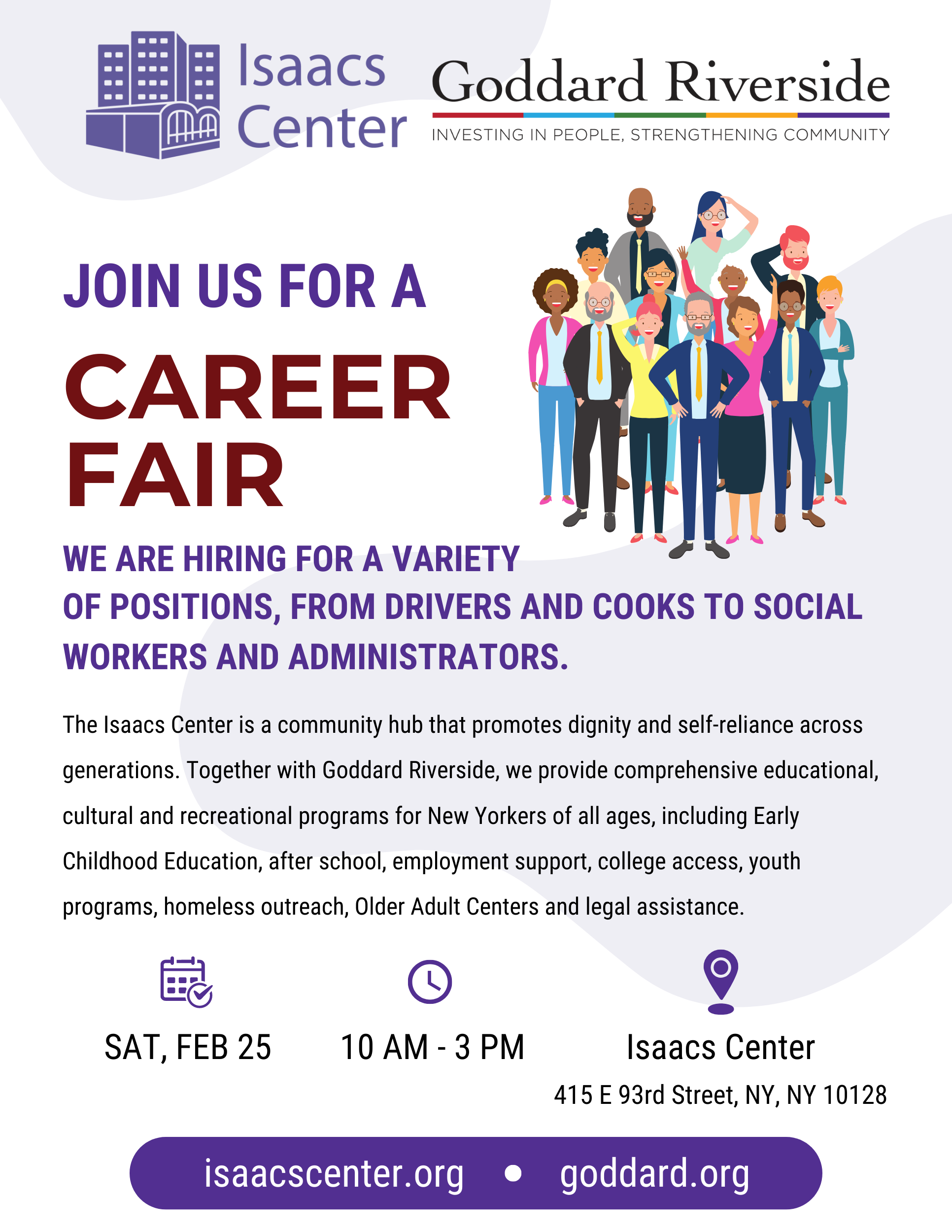 Come to our Career Fair on Feb. 25 - Isaacs Center